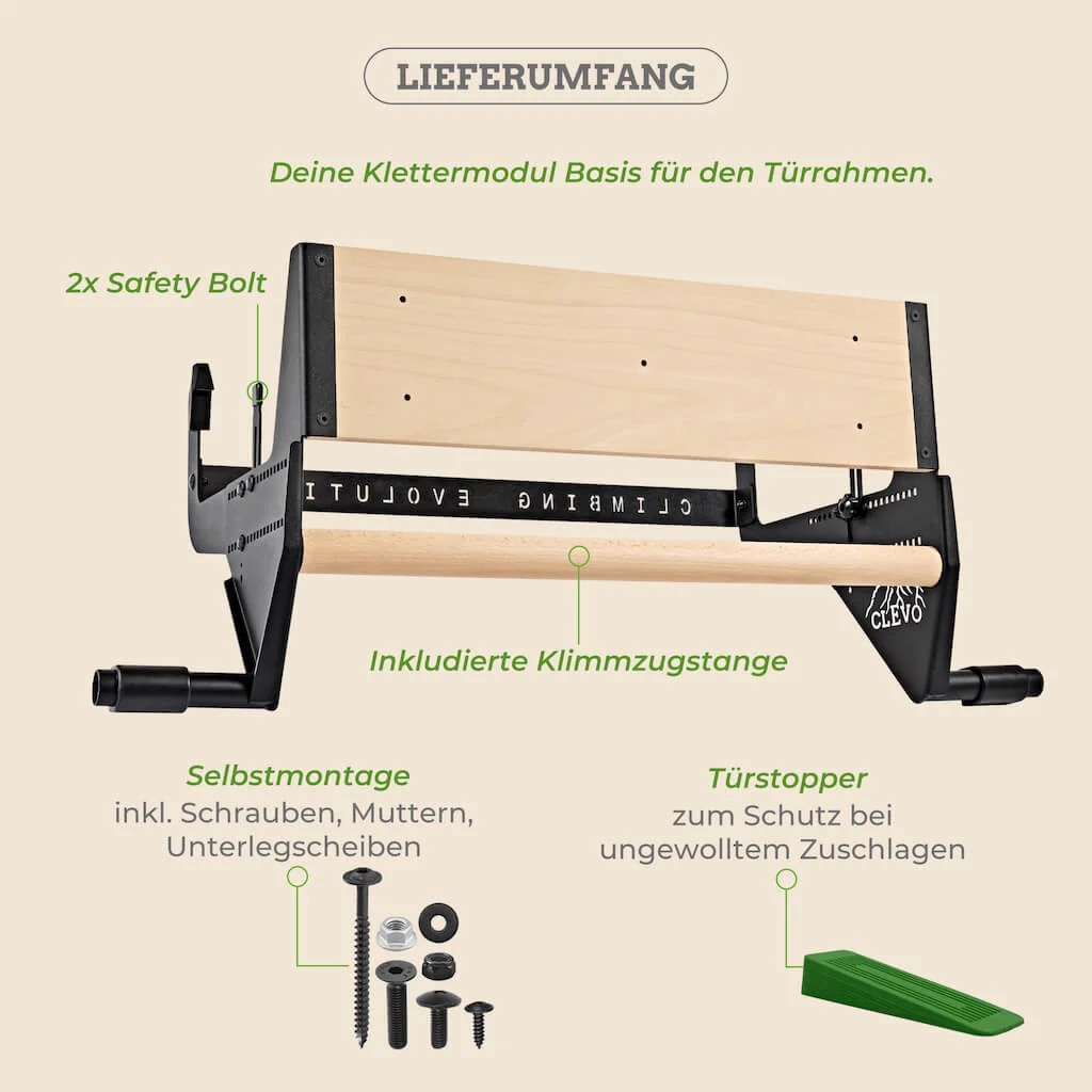 CLEVO DOOR: Türaufhängung für Hangboard, Klimmzugstange und Kletter Hangutensilien - Image 10