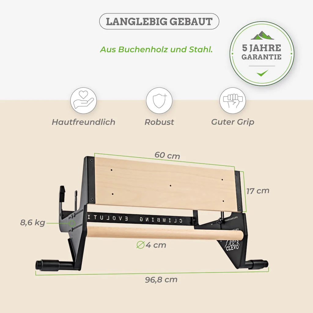 CLEVO DOOR: Türaufhängung für Hangboard, Klimmzugstange und Kletter Hangutensilien - Image 9
