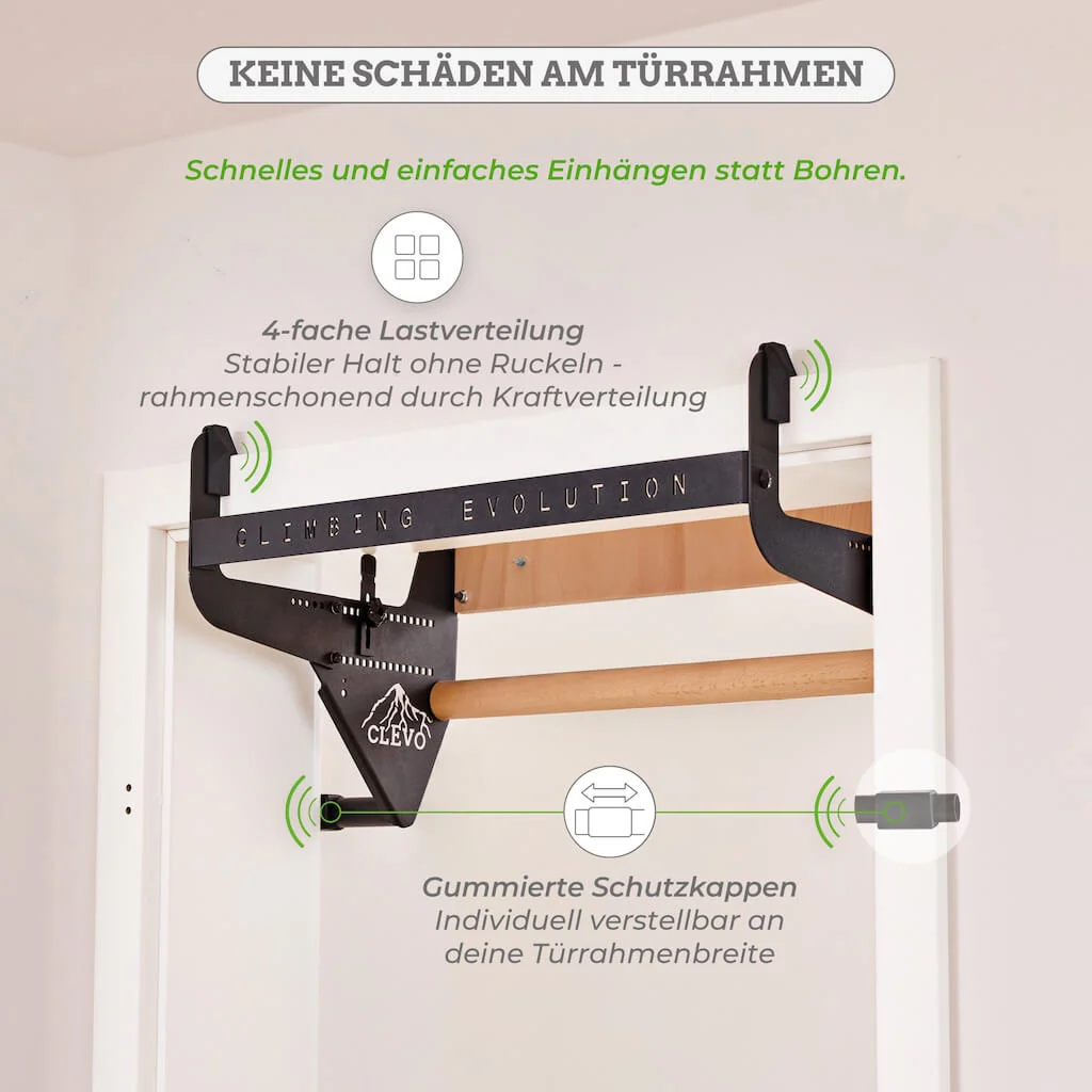 CLEVO DOOR: Türaufhängung für Hangboard, Klimmzugstange und Kletter Hangutensilien - Image 5