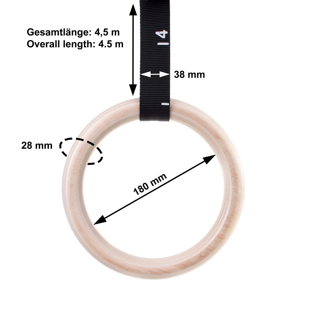 Gymnastikringe aus Holz inkl. Sportbeutel, Befestigungsgurte und Türanker - Image 10