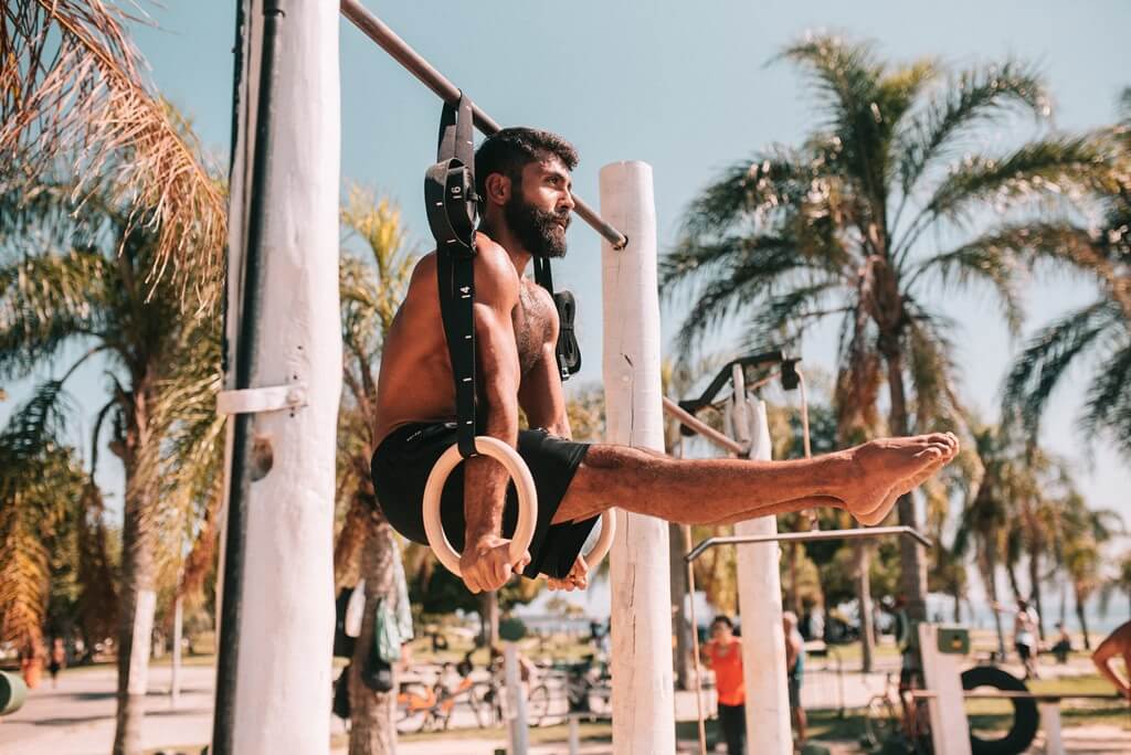 Gymnastikringe aus Holz inkl. Sportbeutel, Befestigungsgurte und Türanker - Image 4