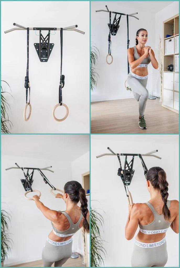 Gymnastikringe aus Holz inkl. Sportbeutel, Befestigungsgurte und Türanker - Image 9